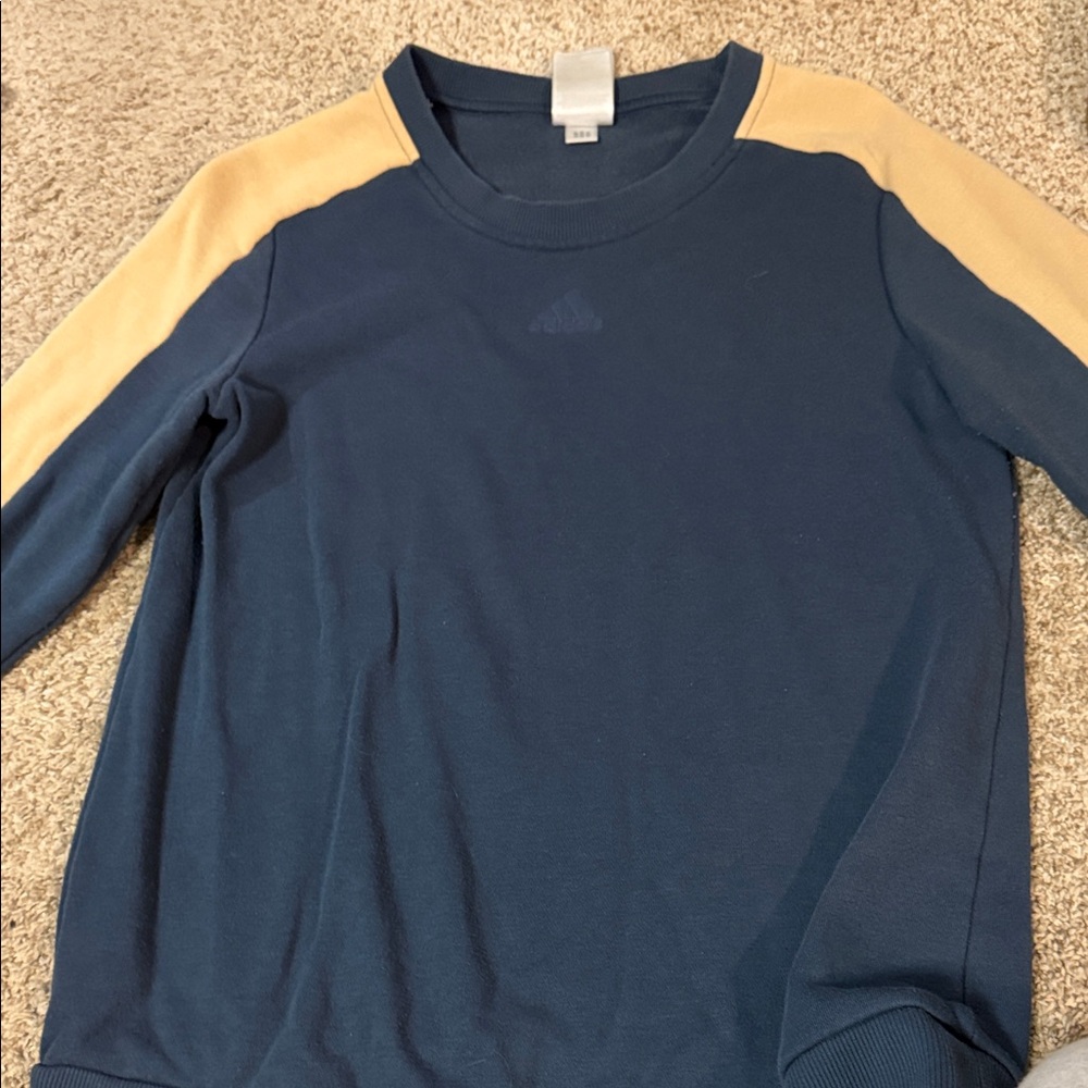 Adidas Adult Blue and Tan Sweatshirt